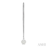 1/3 Ctw Round Dangler Lovebright Diamond Earrings in 14K White Gold