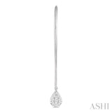 1/2 Ctw Pear Shape Dangler Lovebright Round Cut Diamond Earrings in 14K White Gold