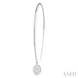 1/2 Ctw Oval Shape Dangler Lovebright Round Cut Diamond Earrings in 14K White Gold