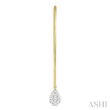1/3 Ctw Pear Shape Dangler Lovebright Round Cut Diamond Earring in 14K Yellow and White Gold