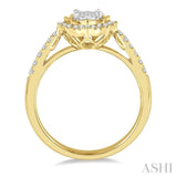 1/3 Ctw Star Shape Lovebright Round Cut Diamond Ring in 14K Yellow and White Gold