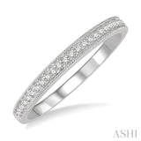 1/10 Ctw Round Cut Diamond Wedding Band in 14K White Gold