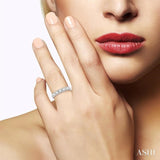 3/4 Ctw 5 Stone Round Cut Diamond Wedding Band in 14K White Gold