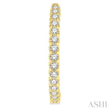 1 1/2 Ctw Inside-Out Round Cut Diamond Hoop Earrings in 14K Yellow Gold