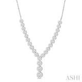 2 1/4 Ctw Lovebright Round Cut Diamond Necklace in 14K White Gold