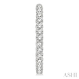 4 ctw Inside-Out Round Cut Diamond Oval Shape Hoop Earrings in 14K White Gold