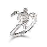 Life@Sea Genuine Sterling Silver Sea Turtle Wave Ring