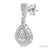 1/20 ctw Pear Shape Single Cut Diamond Earrings in Sterling Silver