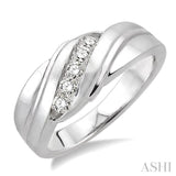 1/20 Ctw Round Cut Diamond Men's Ring in Sterling Silver