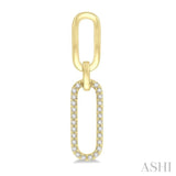 1/6 Ctw Round Cut Diamond Paperclip Earrings in 14K Yellow Gold