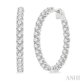 4.00 ctw Inside-Out Round Cut Diamond Hoop Earrings in 14K White Gold
