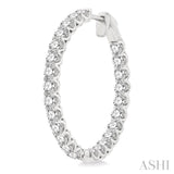 4.00 ctw Inside-Out Round Cut Diamond Hoop Earrings in 14K White Gold