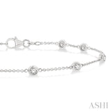 3/4 Ctw Circular Mount Round Cut Diamond Station Bracelet in 14K White Gold