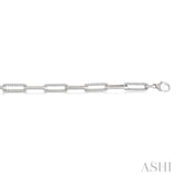 1 Ctw Round Cut Diamond Paper Clip Bracelet in 14K White Gold