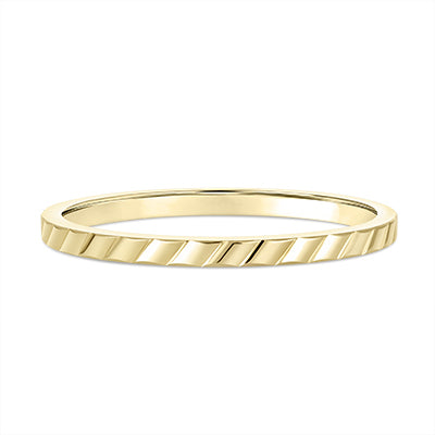 10k Gold Ripple Edge Stackable Fashion Ring