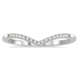 1/10 Ctw Chevron Round Cut Diamond Petite Band in 14K White Gold