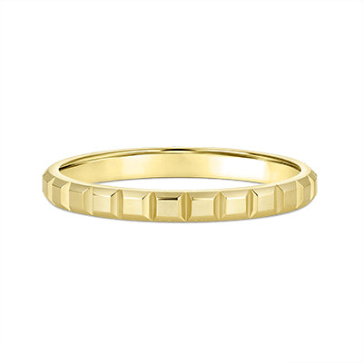 10k Gold Flat-Top Pyramid Style Stackable Fashion Ring