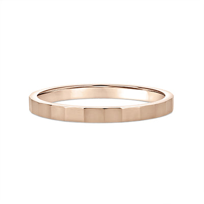 10k Gold Short Ripple Style Stackable Fashion Ring