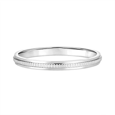 10k Channeled Coin Edge Style Stackable Fashion Ring