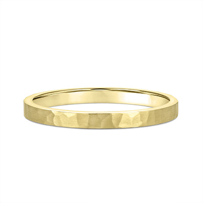 10k Gold Hammered Finish Stackable Fashion Ring