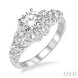 1/6 ctw Diamond Semi-mount Engagement Ring in 14K White Gold