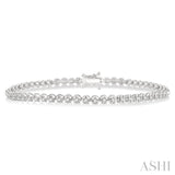 1 Ctw Round Cut Diamond Illusion Tennis Bracelet in 10K White Gold
