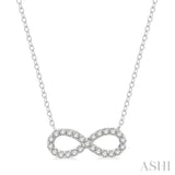 1/4 Ctw Round Cut Diamond Infinity Pendant With Chain in 14K White Gold