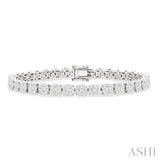 5 Ctw Round Cut Diamond Lovebright Tennis Bracelet in 14K White Gold