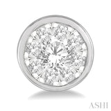 1/2 Ctw Lovebright Round Cut Diamond Bezel Stud Earrings in 14K White Gold