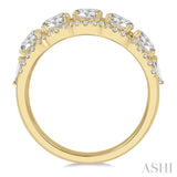 2 Ctw Baguette and Round Cut Diamond Fashion Ring in 14K Yellow Gold