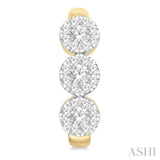 7/8 Ctw Lovebright Round Cut Diamond Half Hoop Earrings in 14K Yellow and White Gold