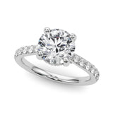 2ct Round Hidden Halo Lab-Grown Diamond Engagement Ring