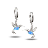 Life@Sea Genuine Sterling Silver & Larimar/Synthetic Opal Hummingbird Leverback Earrings