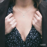 6 MM Round Shape Cultured Pearl and 1/50 Ctw Petite Floral Round Cut Diamond Fashion Pendant With Chain in 10K White Gold