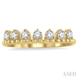 1/3 Ctw Lined Circular Mount Round Cut Diamond Fashion Stackable Band in 14K Yellow Gold