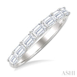 1 Ctw East-West Emerald Cut Diamond Fashion Band in 14K White Gold