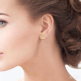 1/10 Ctw Petite Dog Paw Round Cut Diamond Fashion Stud Earring in 10K Yellow Gold