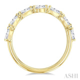 1 Ctw East-West Pear Shape Diamond Fashion Band in 14K Yellow Gold