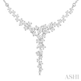 1 ctw Waterfall Mixed Cut Diamond Scatter Necklace in 14K White Gold