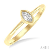 1/6 Ctw Petite Bezel Set Marquise Cut Diamond Fashion Ring in 10K Yellow Gold