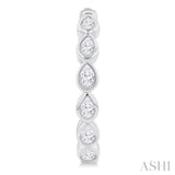 1 ctw Bezel Set Pear Cut Diamond Fashion Hoop Earring in 14K White Gold