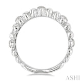1/10 Ctw Wide Ribbed Plain Polished and Round Cut Diamond Pirouette Bold Fashion Band in Sterling Silver