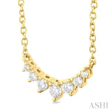 1/8 Ctw Graduated Diamond Smile Necklace in 10K Yellow Gold