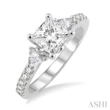 1/2 Ctw Diamond Semi-Mount Engagement Ring in Platinum