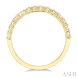 1/4 Ctw Straight Row Baguette Cut Diamond Stackable Fashion Band in 14K Yellow Gold