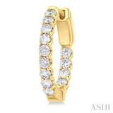 1 Ctw Inside-Out Embellished Round Cut Diamond Hoop Earrings in 14K Yellow Gold