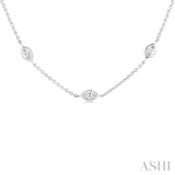 2 ctw Marquise Cut Diamond Fashion Necklace in 14K White Gold
