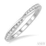 1/5 Ctw Crossover Round Cut Diamond Wedding Band in 14K White Gold