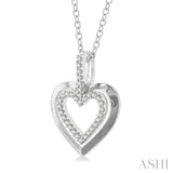 1/10 Ctw Petite Twin Heart Round Cut Diamond Fashion Pendant With Chain in 10K White Gold