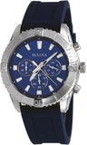 Bulova Men's Blue Silicone Band and Blue Dial Chronograph Watch 96A260
